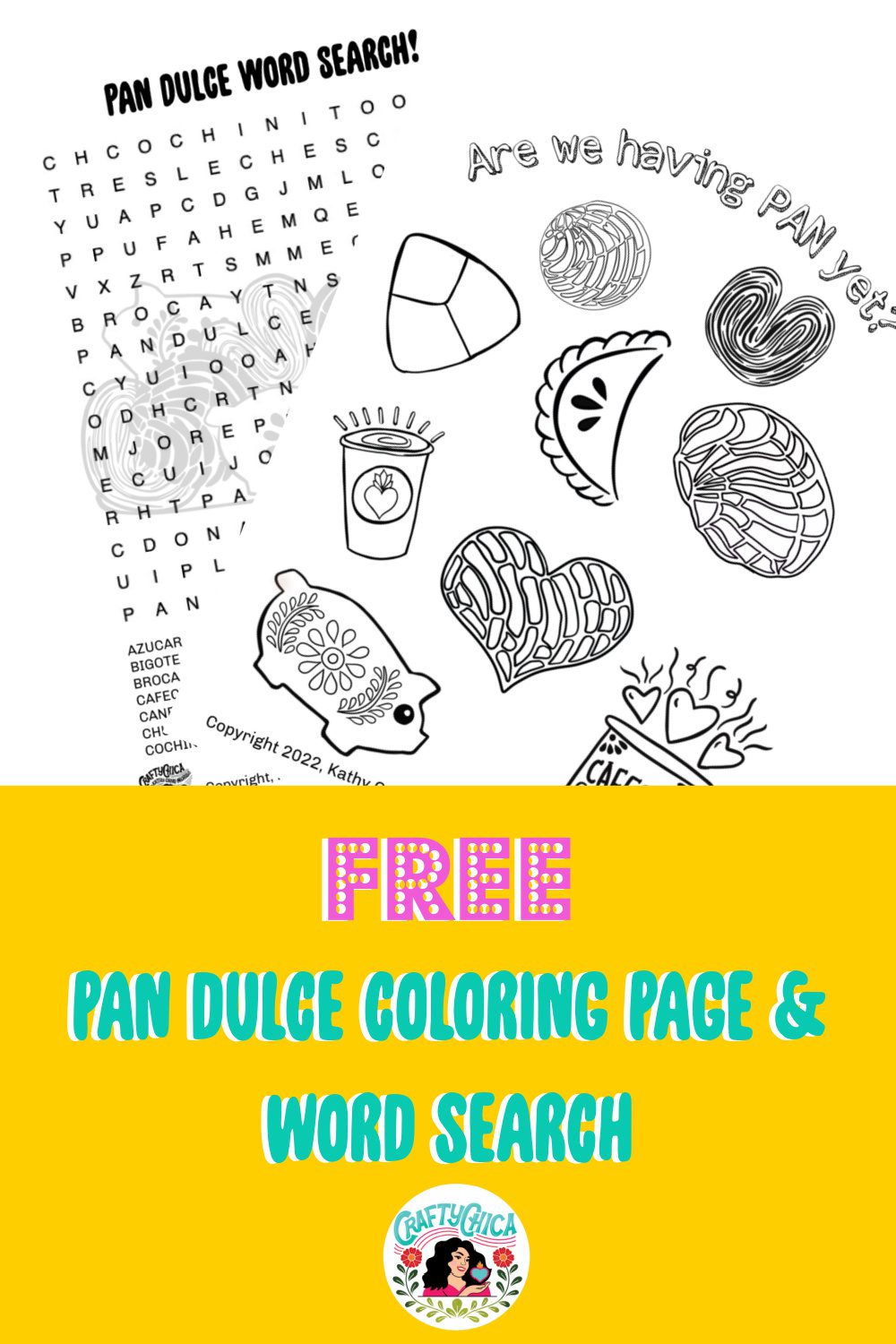 Free pan dulce word search pan dulce coloring packet