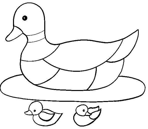 Dibujo de pata y patitos para imprimir