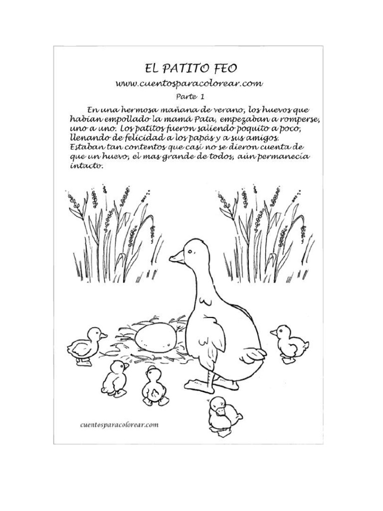 Cuento colorear patito feo pdf