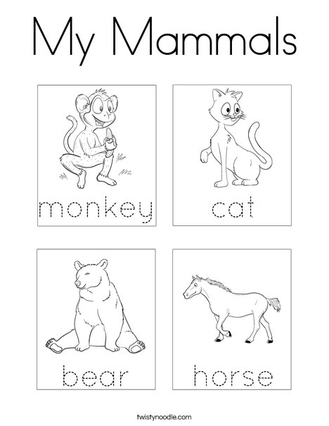 My mammals coloring page