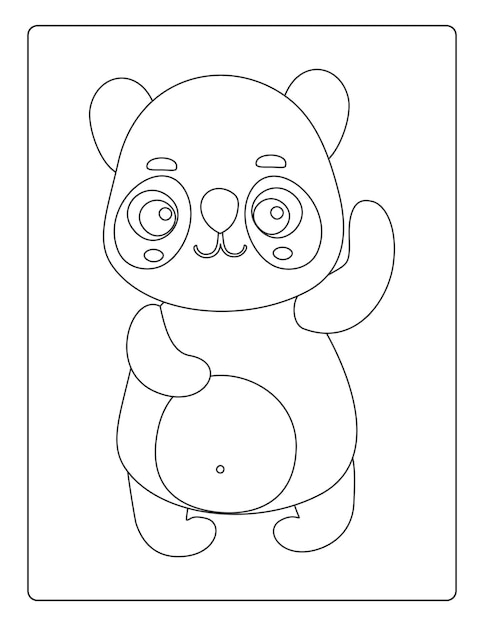 Premium vector animals coloring pages for kids with cute animals black and white activity worksheet