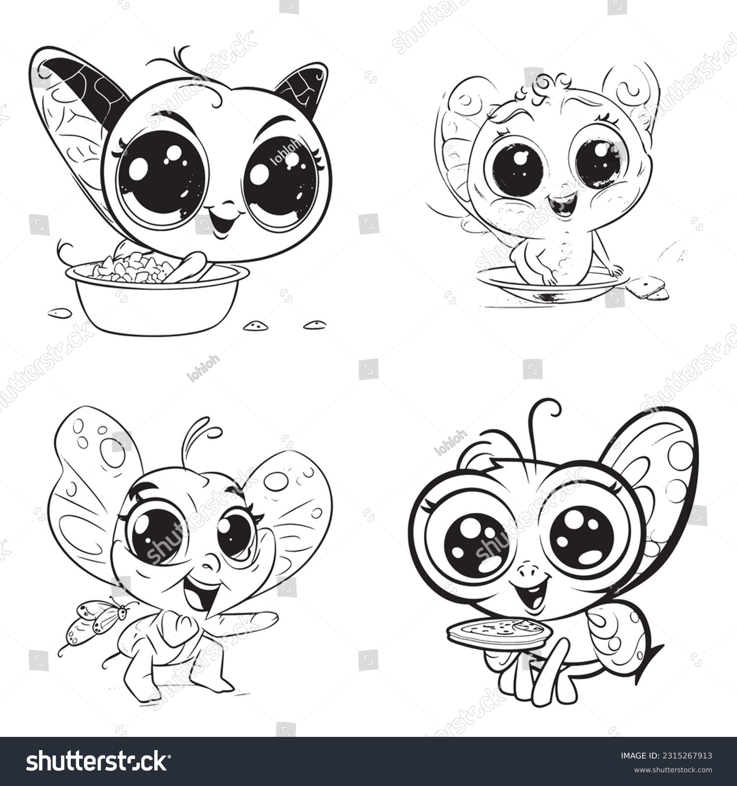 Black white coloring pages animals kids stock vector royalty free