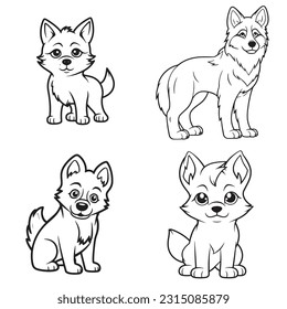 Black white coloring pages animals kids stock vector royalty free