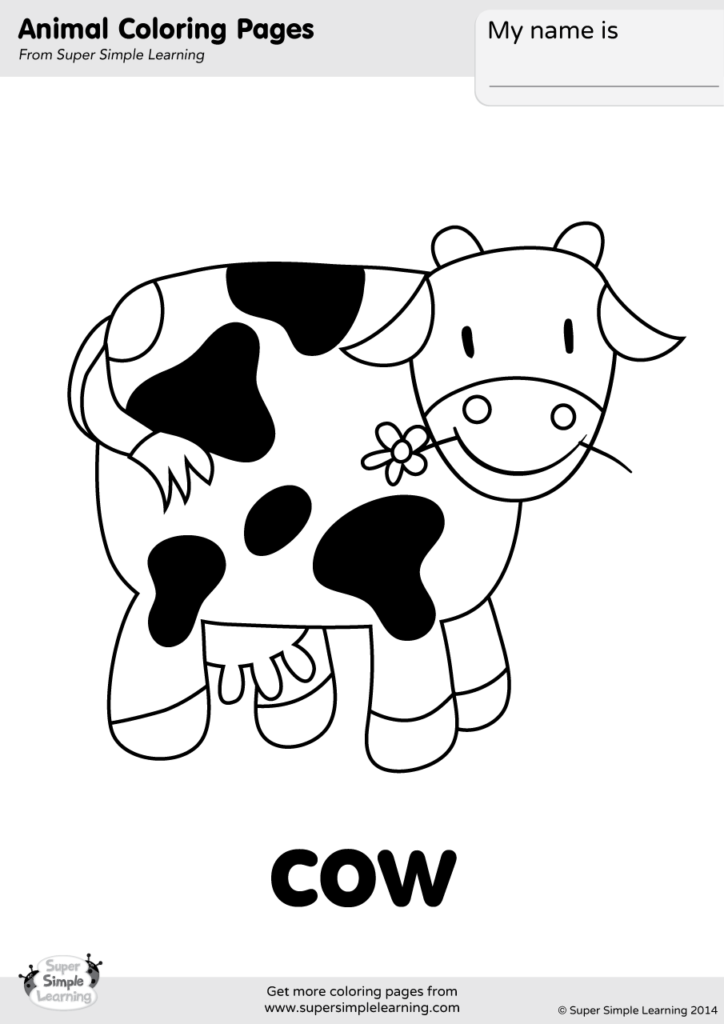 Cow coloring page