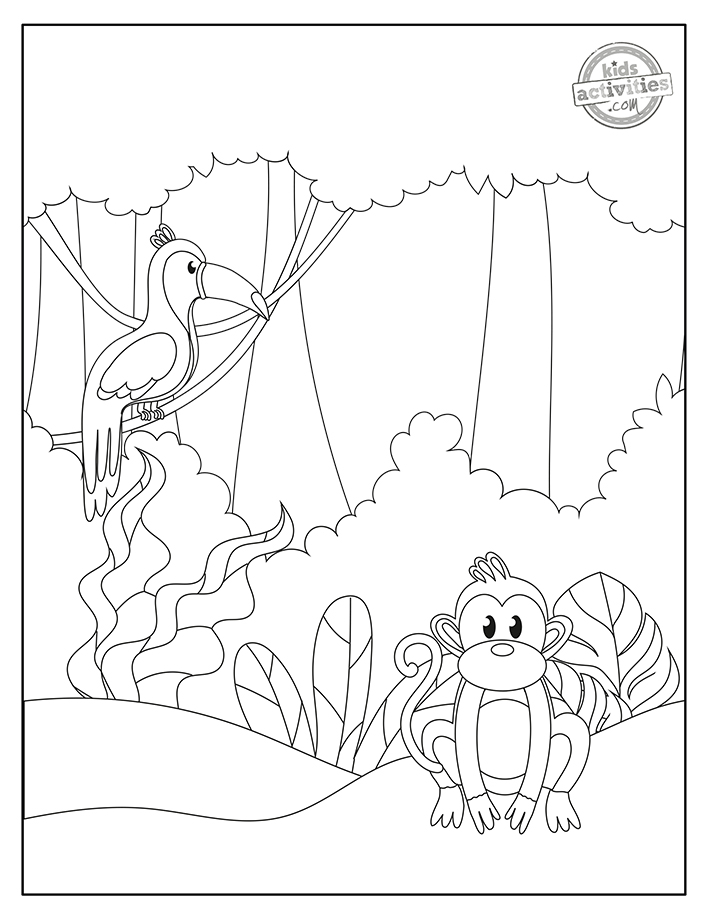 Exotic fun jungle animals coloring pages kids activities blog