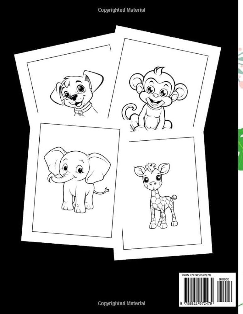 Kanki cute animals coloring book for kids ages