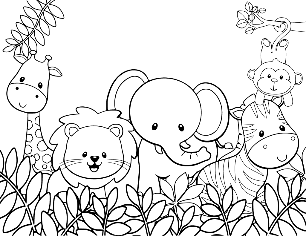 Cute animal coloring pages