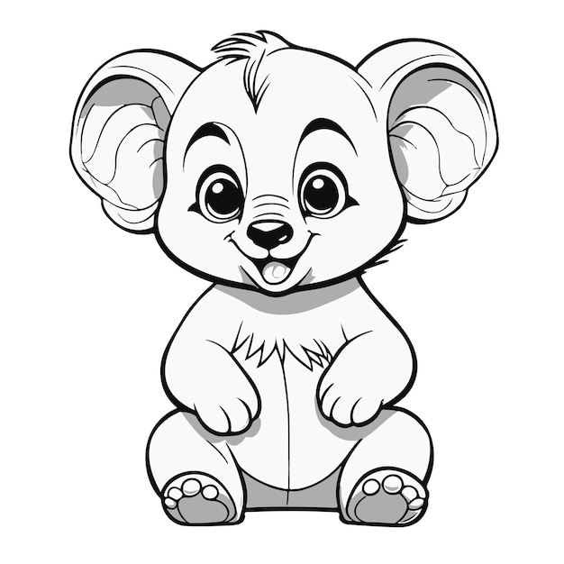 Premium vector simple line art coloring pages cute baby animals