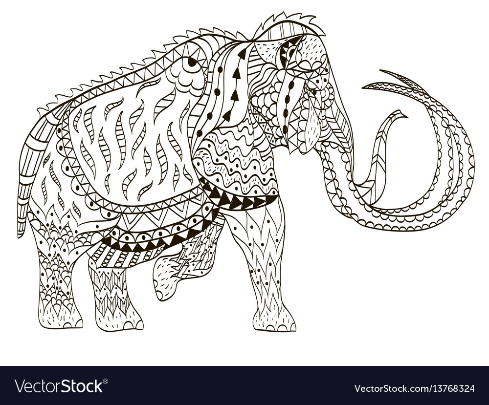 Mammoth coloring book royalty free vector image