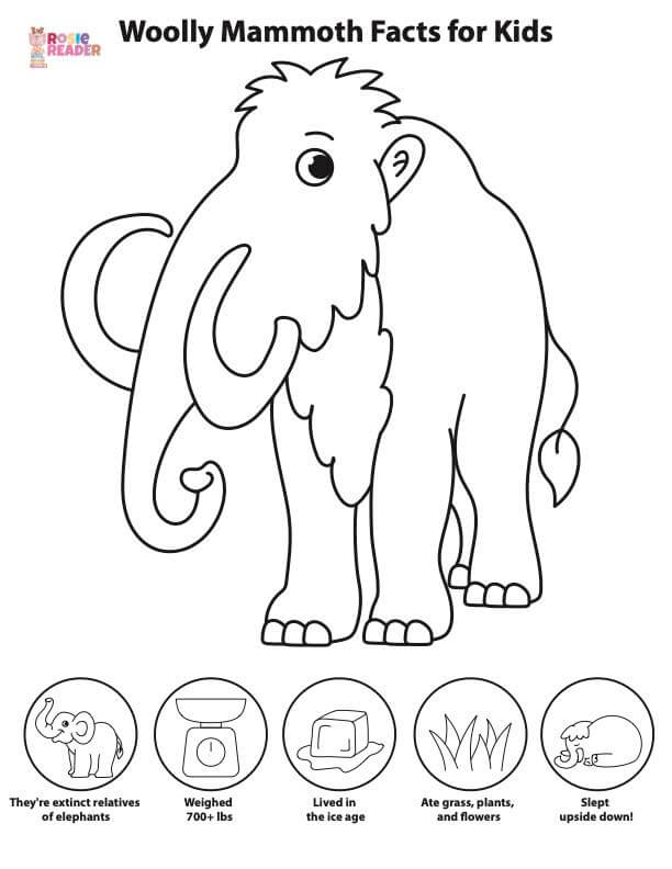 Woolly mammoth coloring page