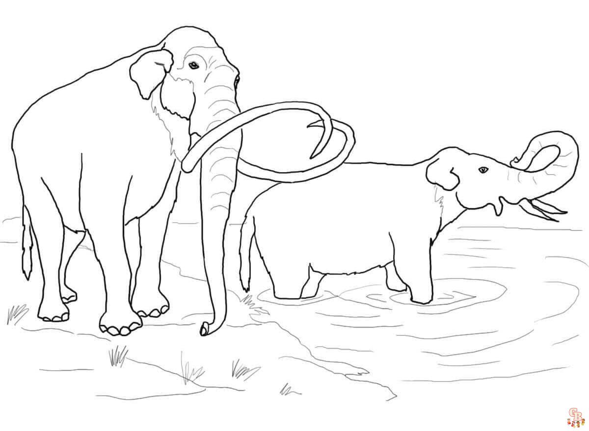 Printable mammoth coloring pages free for kids and adults