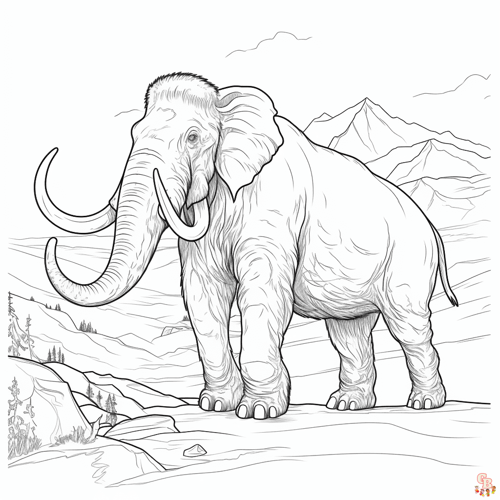 Printable mammoth coloring pages free for kids and adults