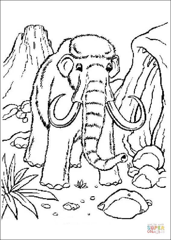 Mammoth coloring page free printable coloring pages