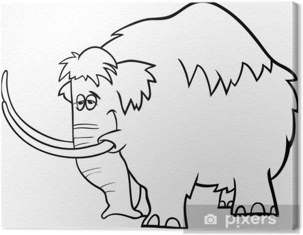 Canvas print mammoth cartoon coloring page