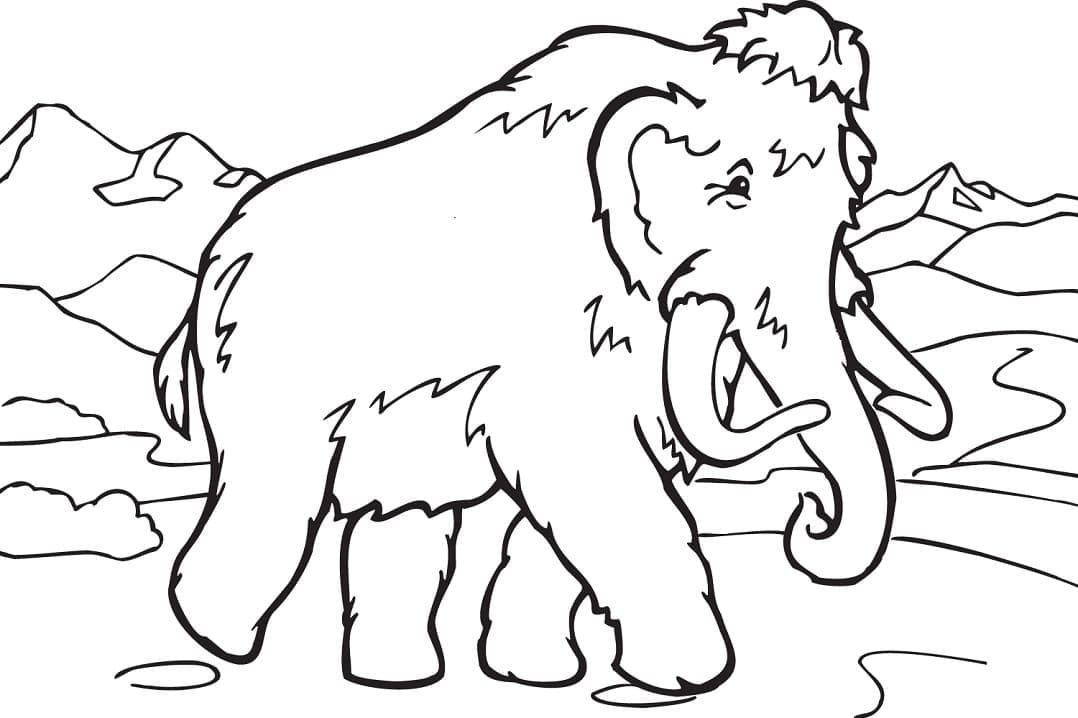 Free mammoth coloring page