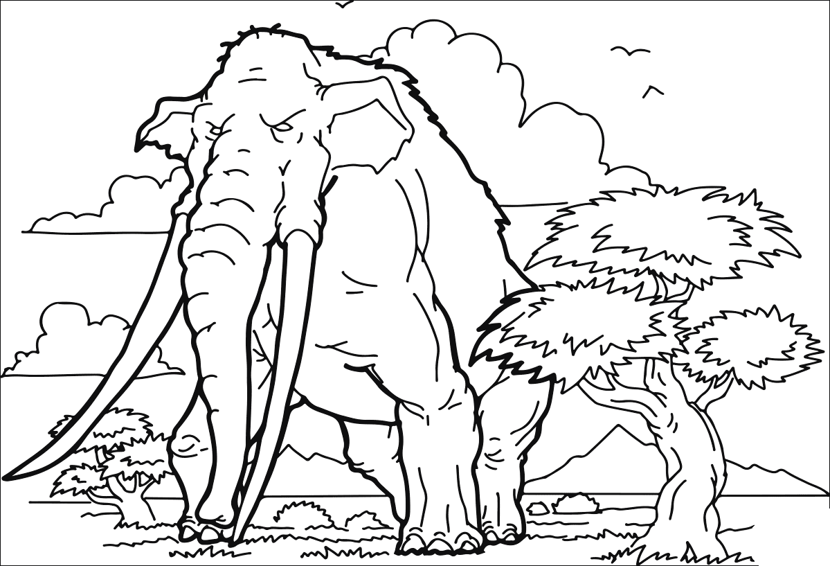 Mammoth coloring pages to download and print for free