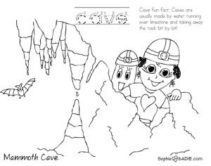 Coloring page mammoth cave sophie and sadie