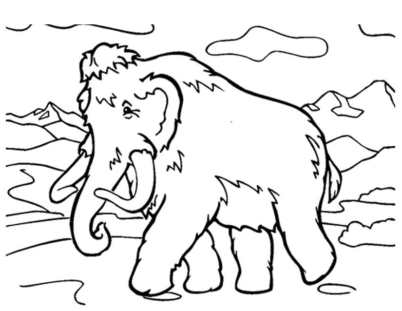 Mammoth animals â free printable coloring pages