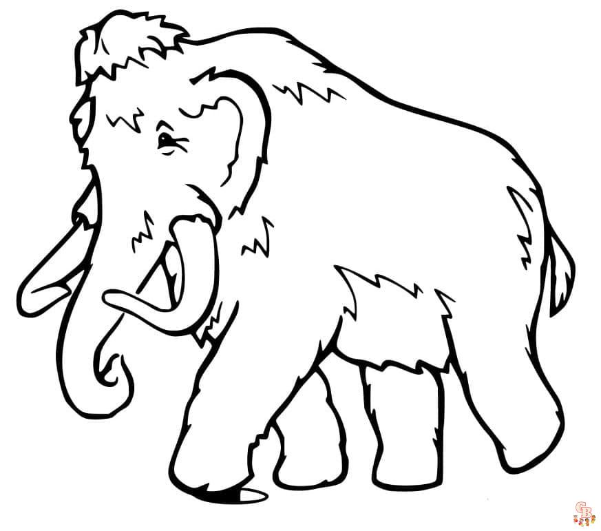 Printable mammoth coloring pages free for kids and adults