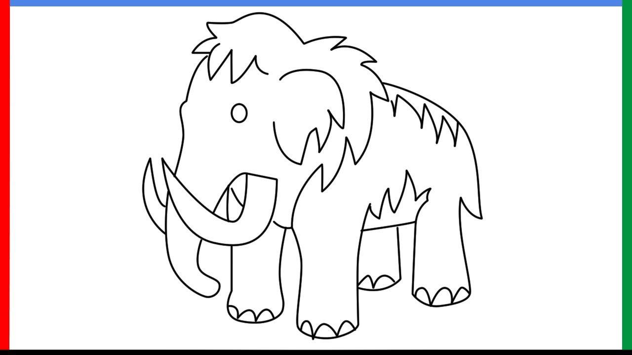 How to draw mammoth emoji step by step for beginners