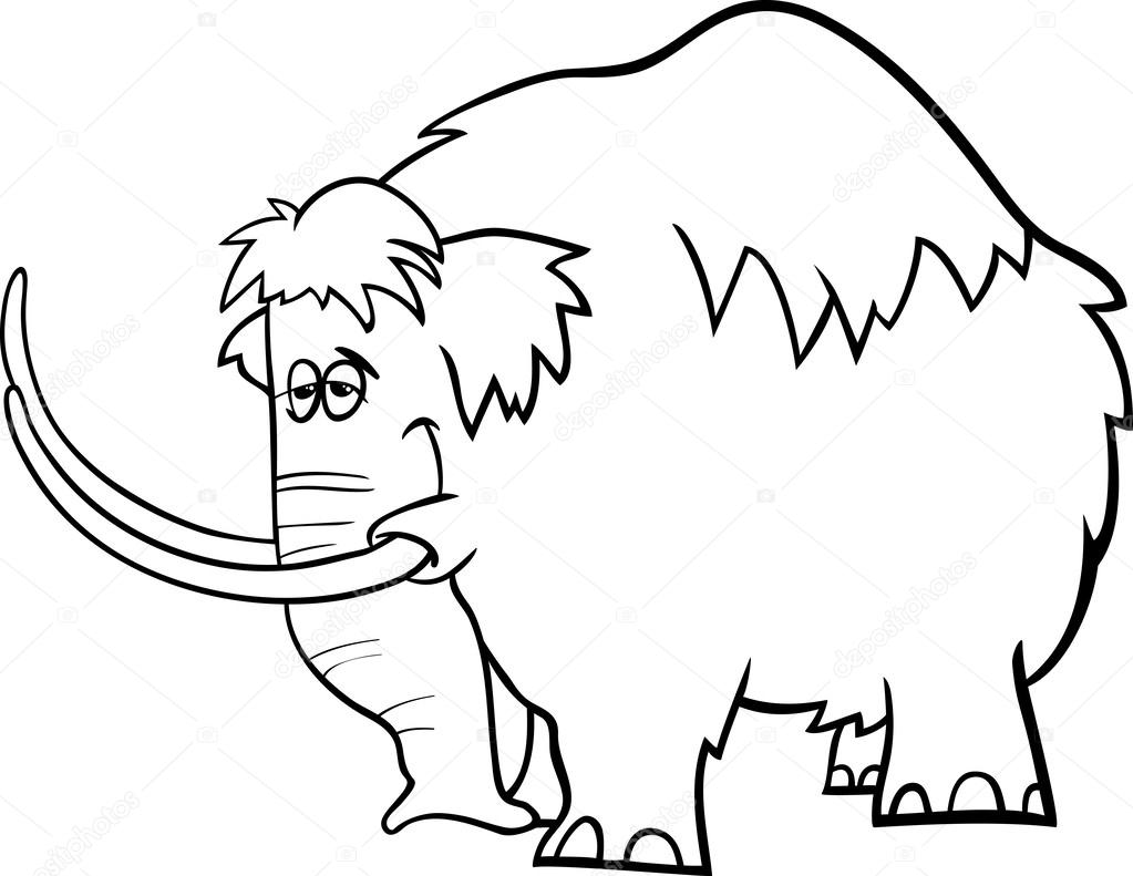 Mammoth cartoon coloring page stock vector by izakowski