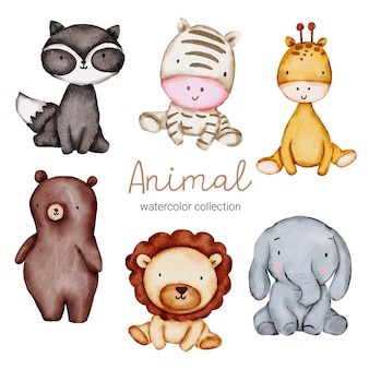 Page cute watercolor mammoth vectors illustrations for free download