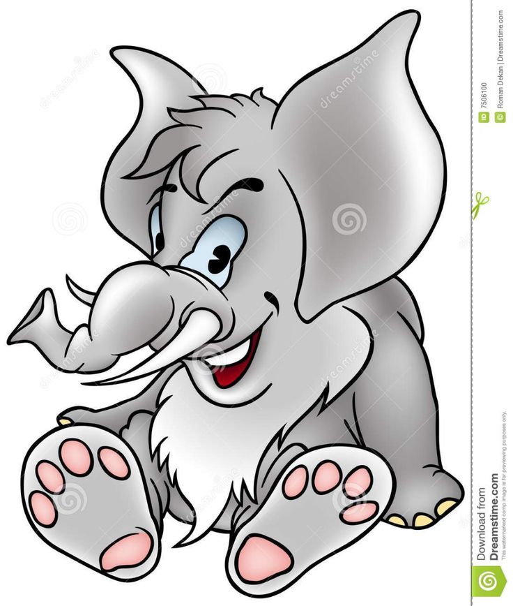 Gray elephant stock vector illustration of hand gray