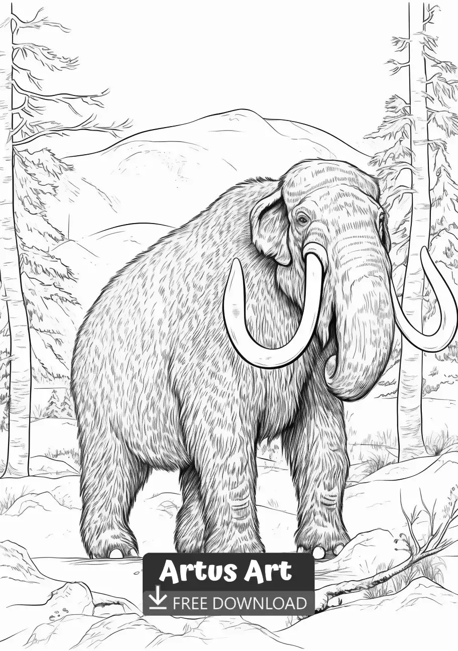 Mammoth coloring page for kids coloring pages for kids coloring pages free art