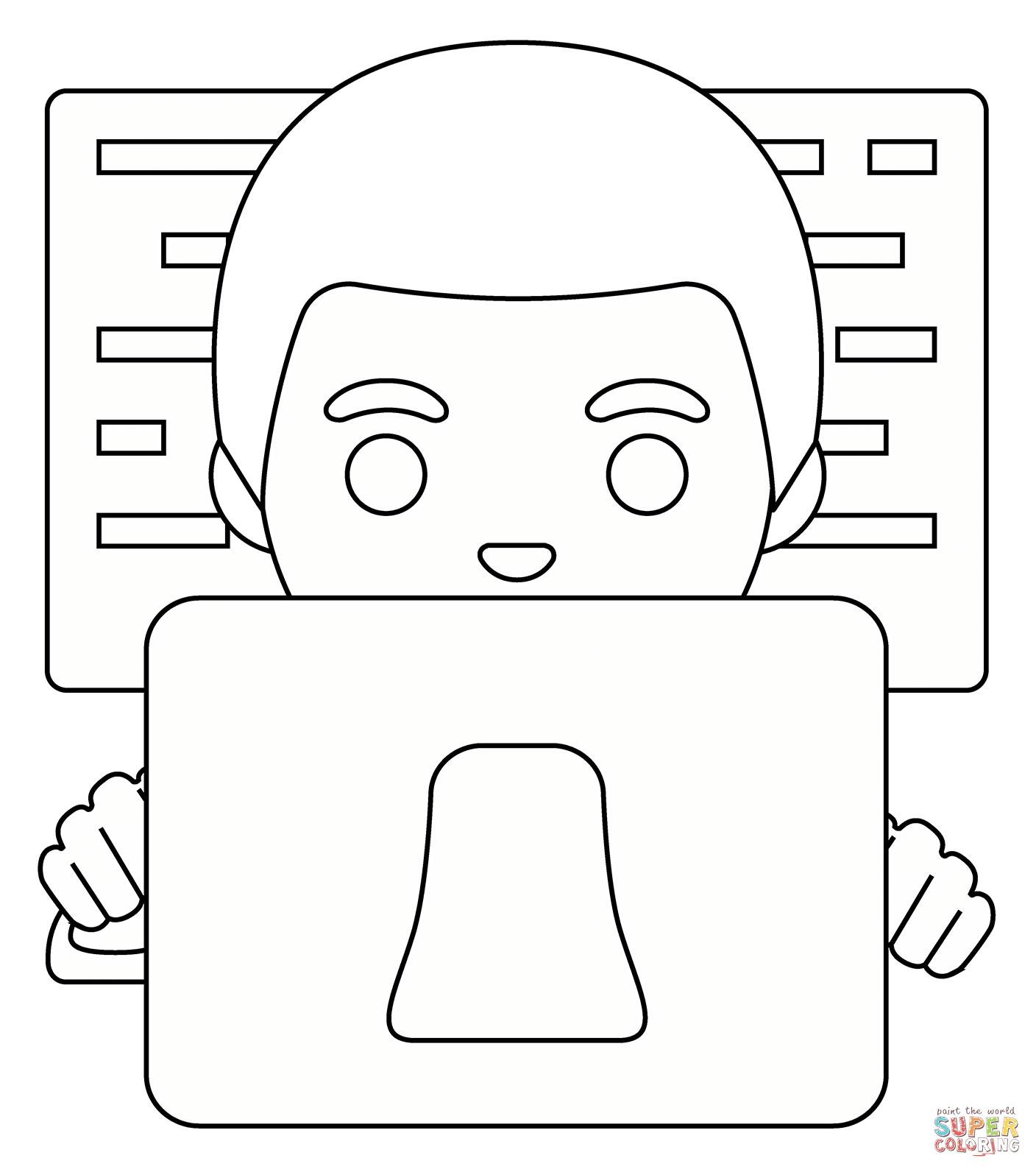 Man technologist emoji coloring page free printable coloring pages