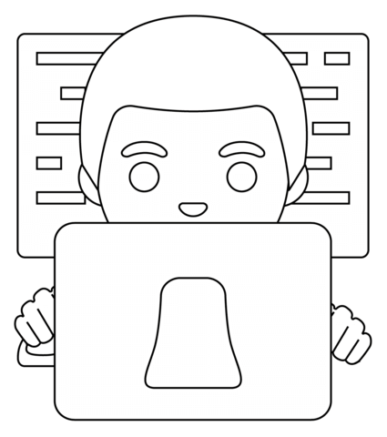 Man technologist emoji coloring page free printable coloring pages