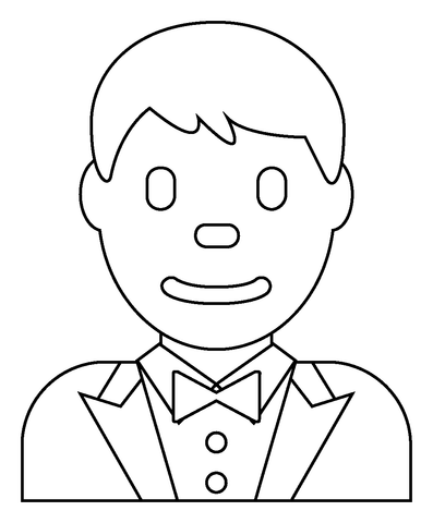 Man in tuxedo emoji coloring page free printable coloring pages