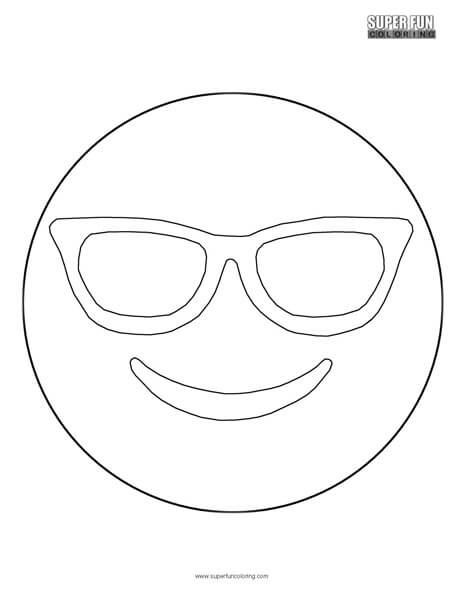 Sunglasses emoji coloring sheet