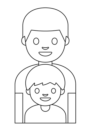 Family man and boy emoji coloring page free printable coloring pages