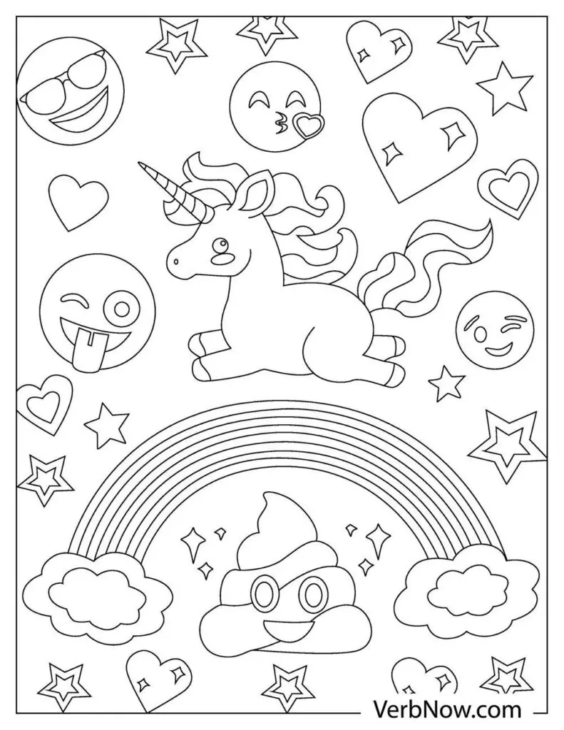 Free emoji coloring pages book for download printable pdf