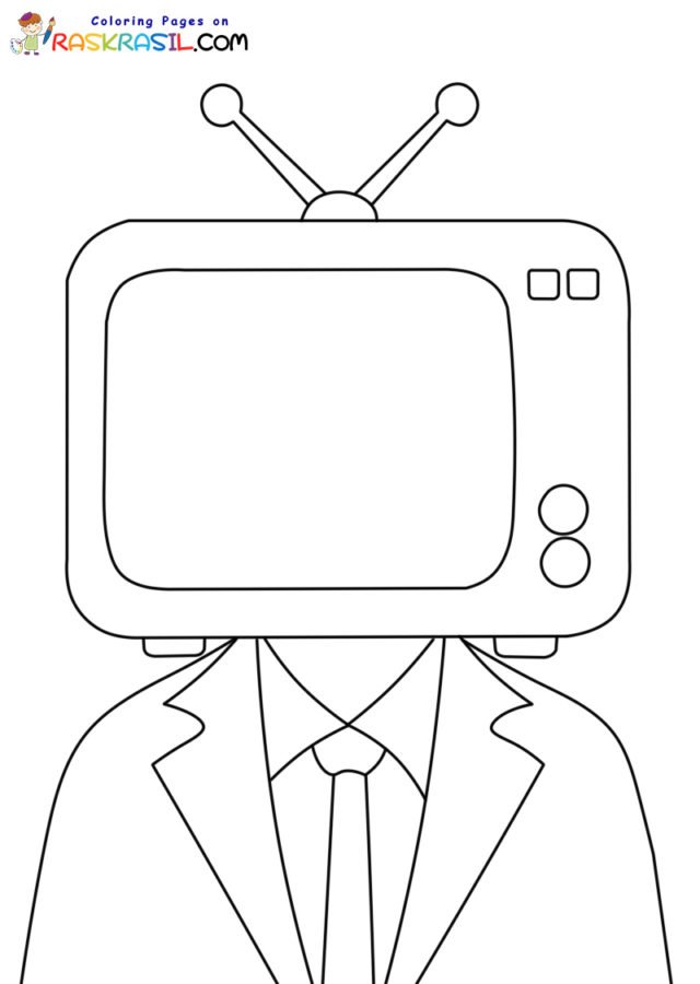 Tv man coloring pages printable for free download