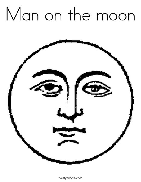 Man on the moon coloring page