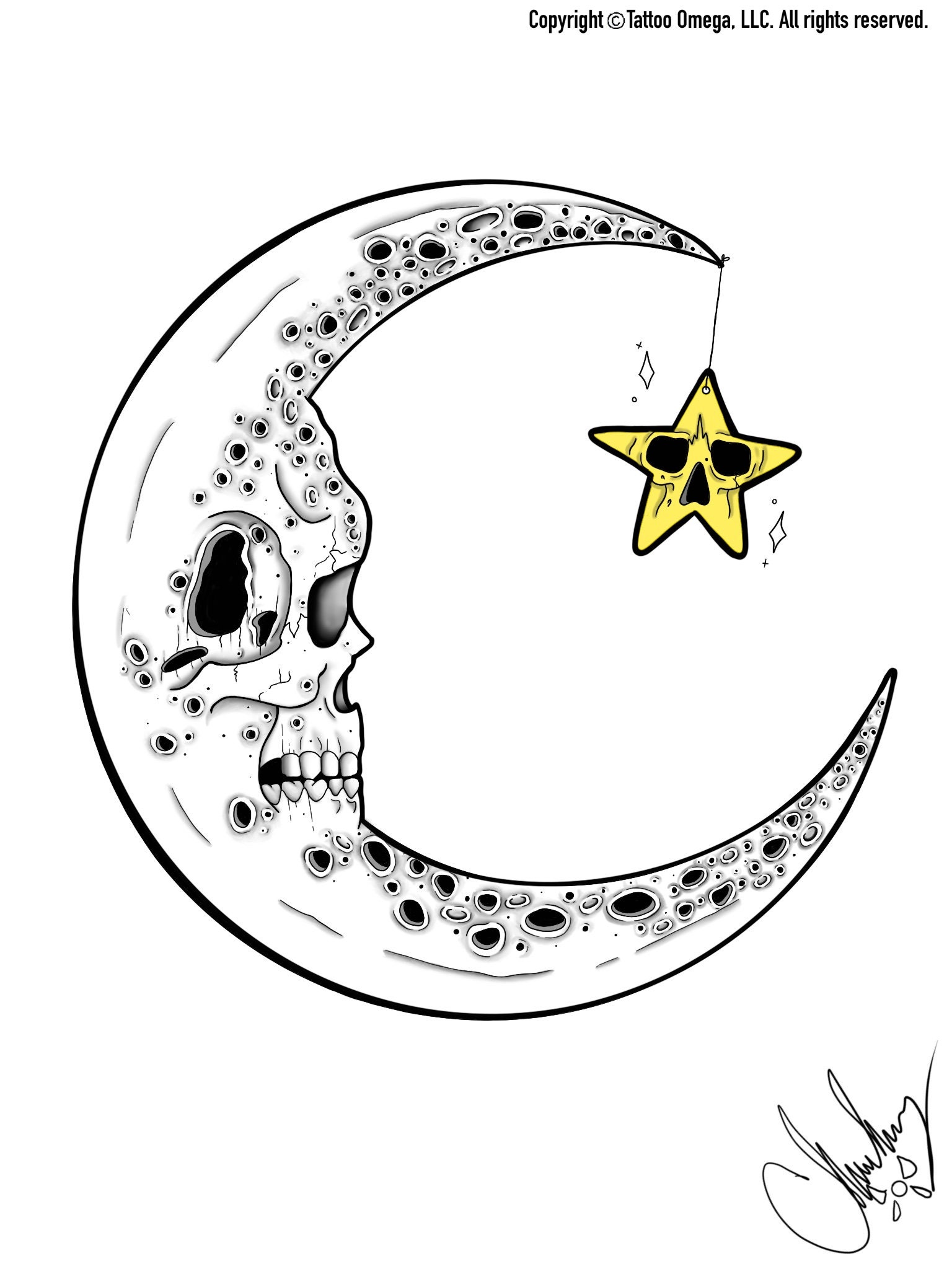 Man in the moon digital coloring page