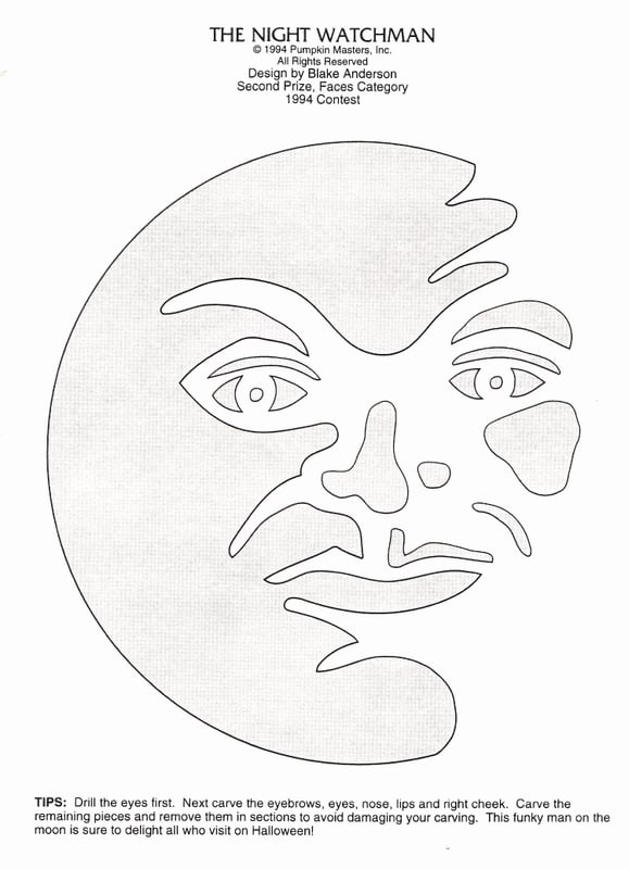 Moon free pumpkin stencil