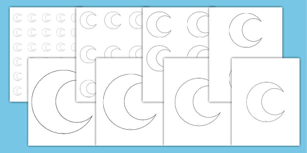 Moon template printable teaching resources usa