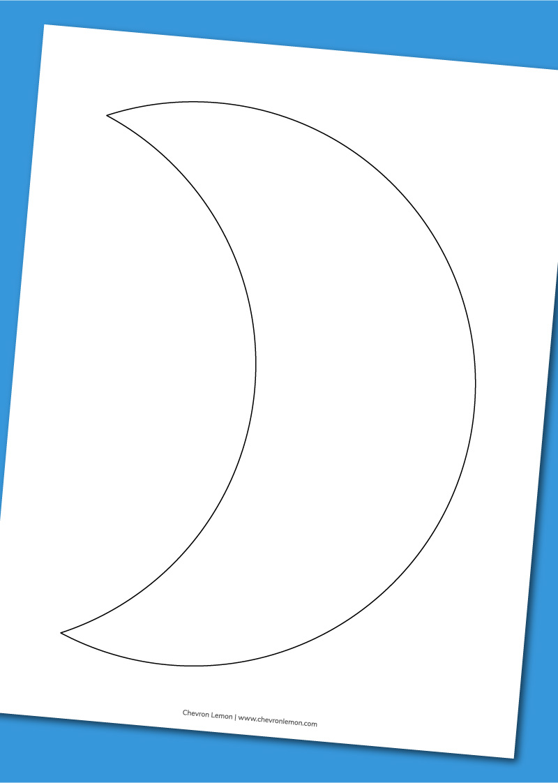 Printable crescent moon templates in different sizes