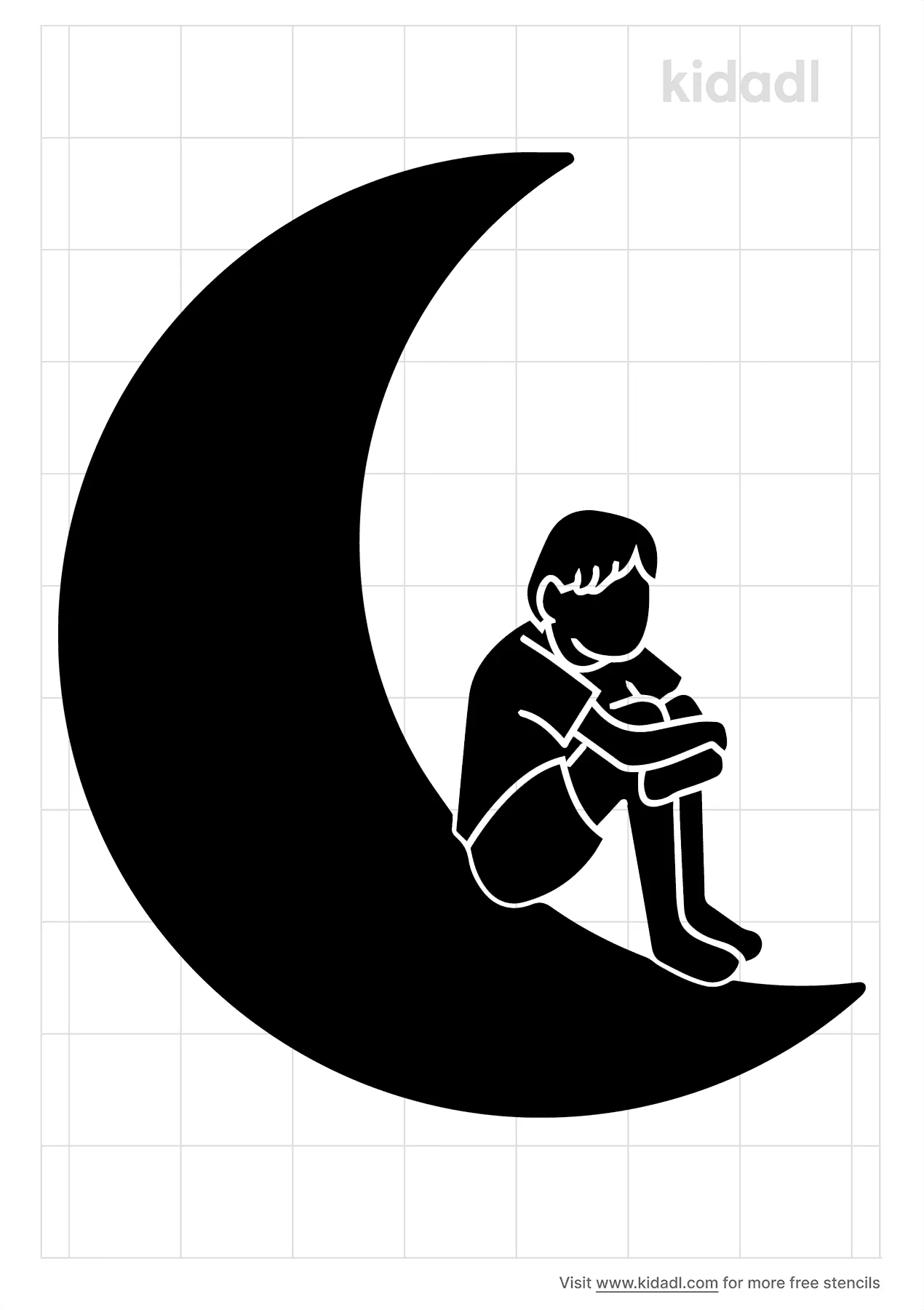 Free boy on the moon stencil stencil printables