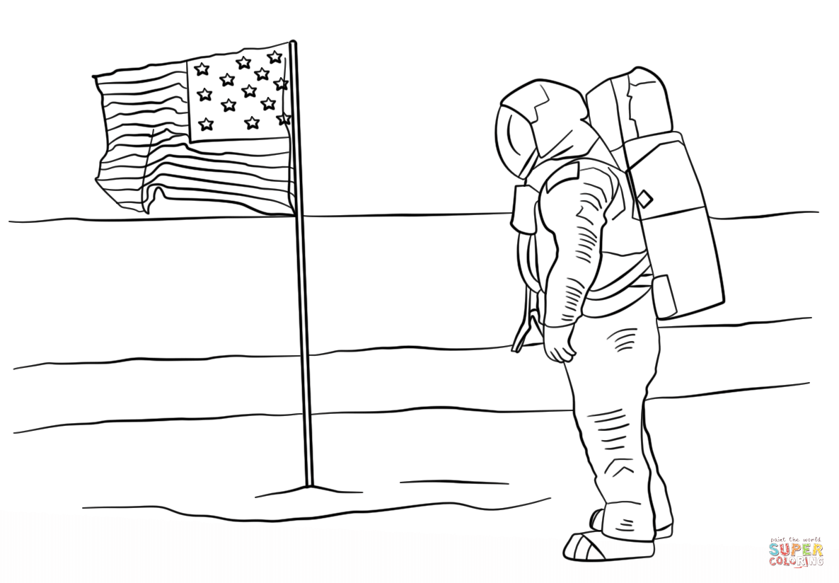 First man on the moon coloring page free printable coloring pages