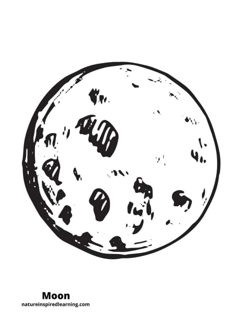 Realistic moon coloring pages