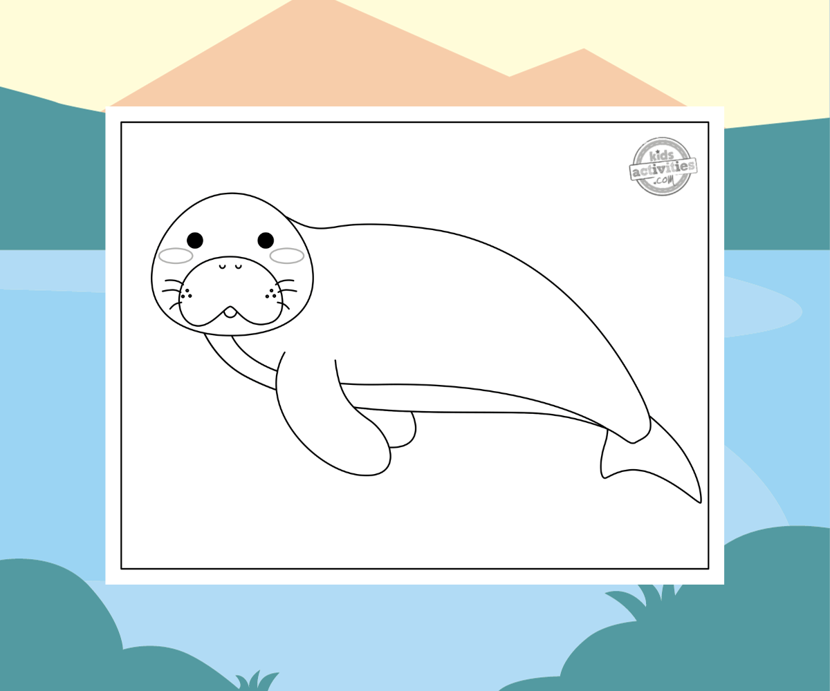 Printable manatee coloring page kids activities blog