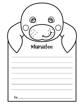 Manatee craft writing parts of a manatee printable ocean animals activity