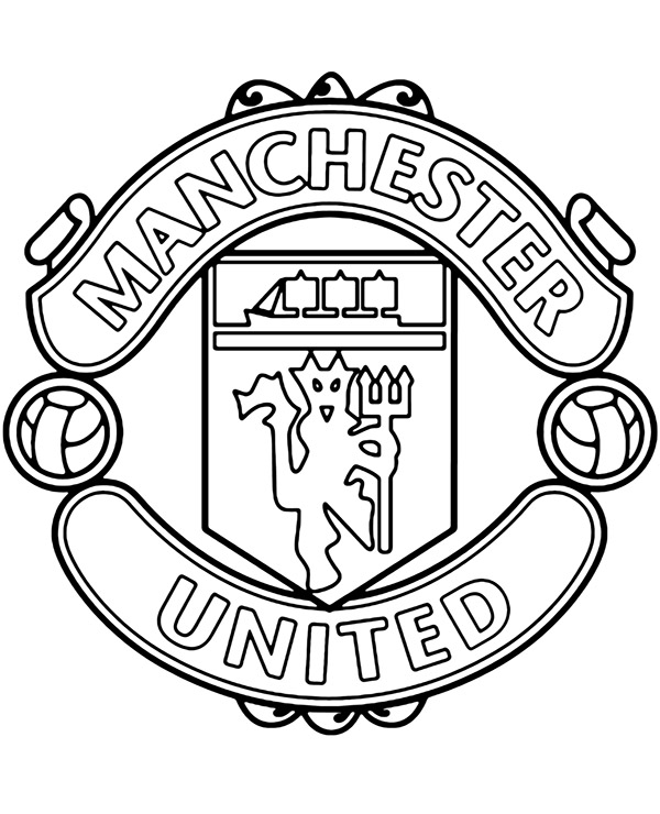 Manchester united original crest logo coloring page