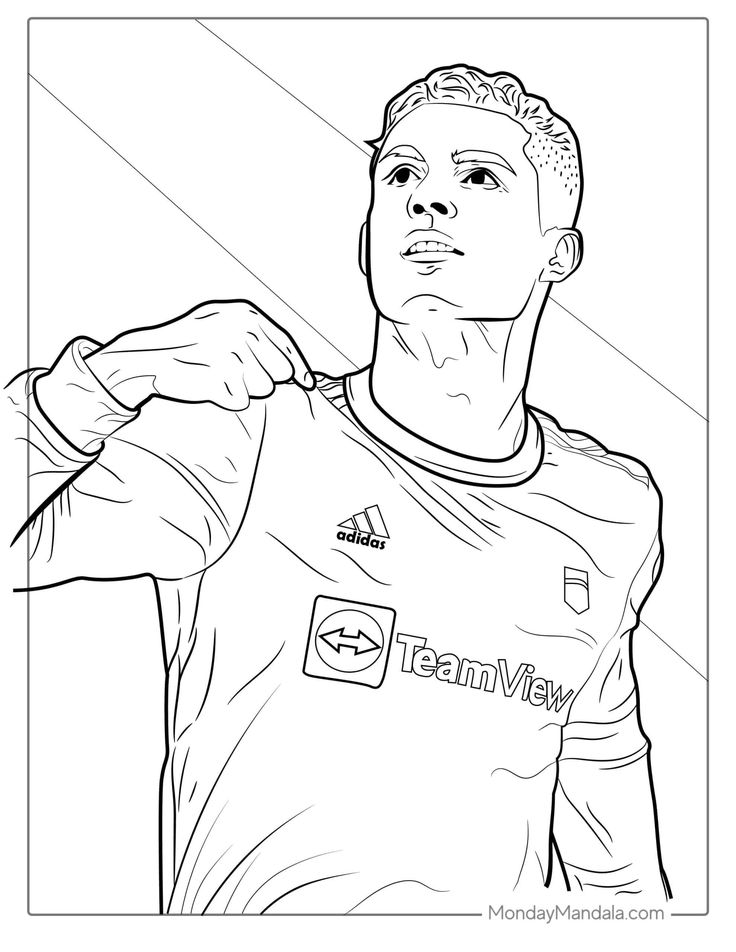 Ronaldo coloring pages free pdf printables ronaldo cristiano ronaldo coloring pages