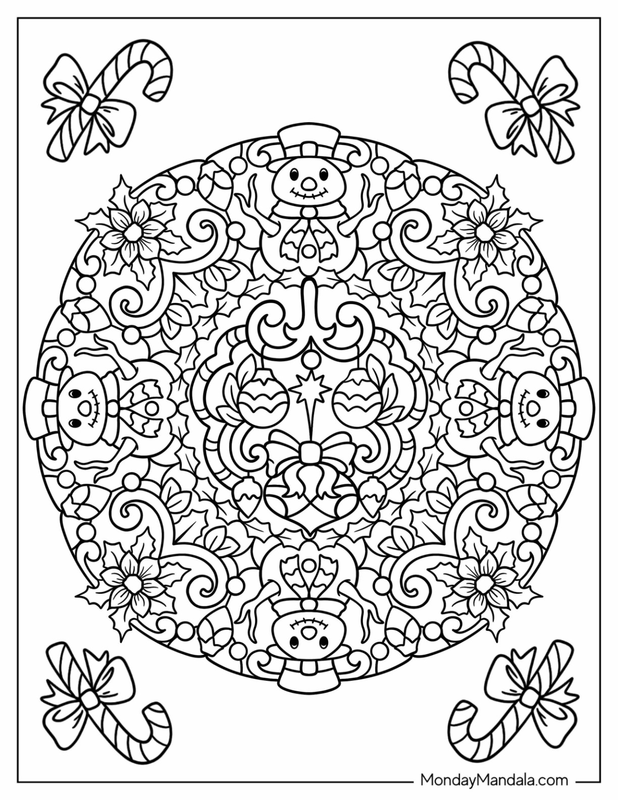 Christmas mandala coloring pages free pdf printables