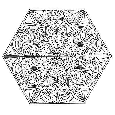 Mandala happiness adult coloring page