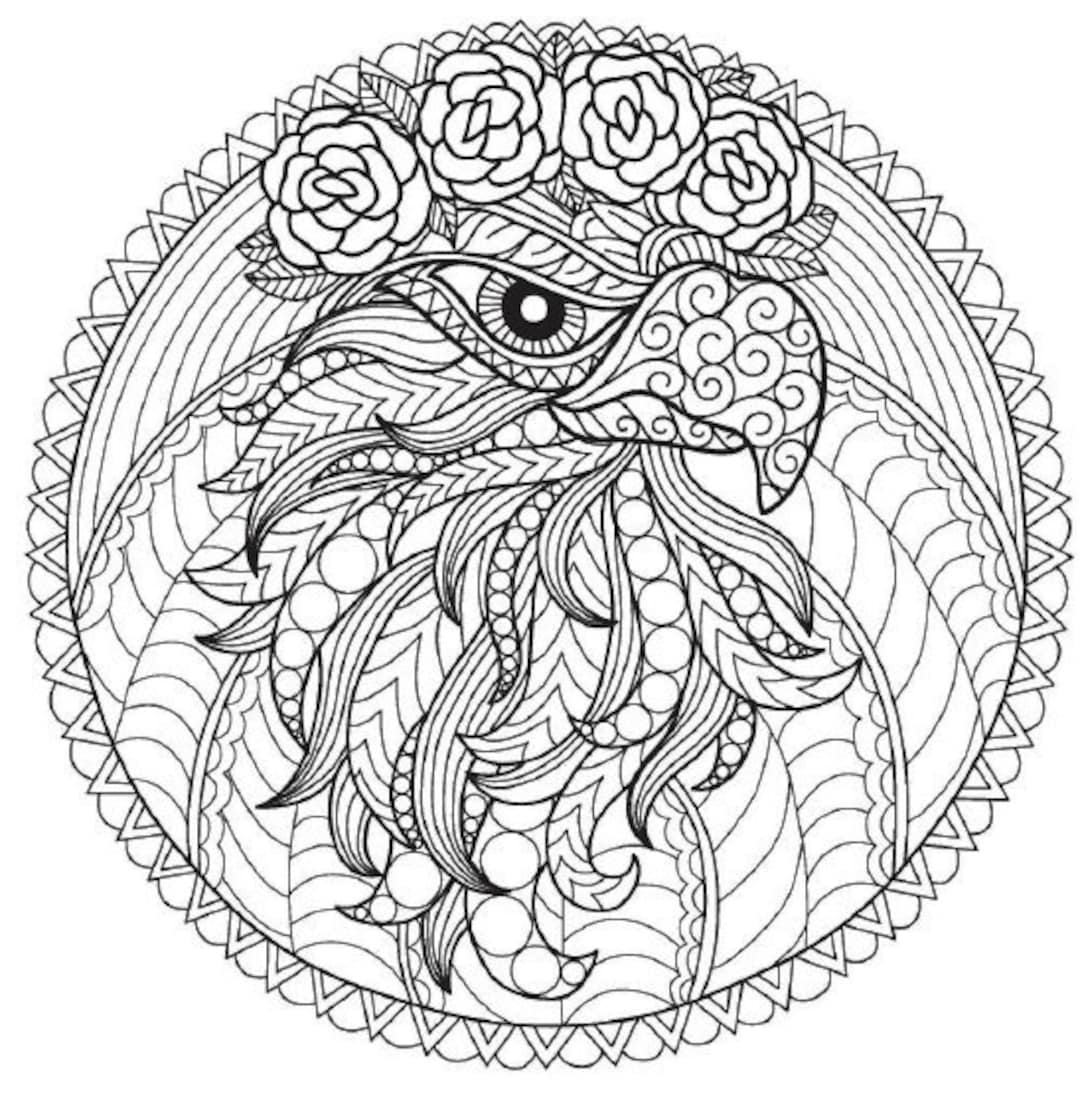 Animal mandala coloring pages